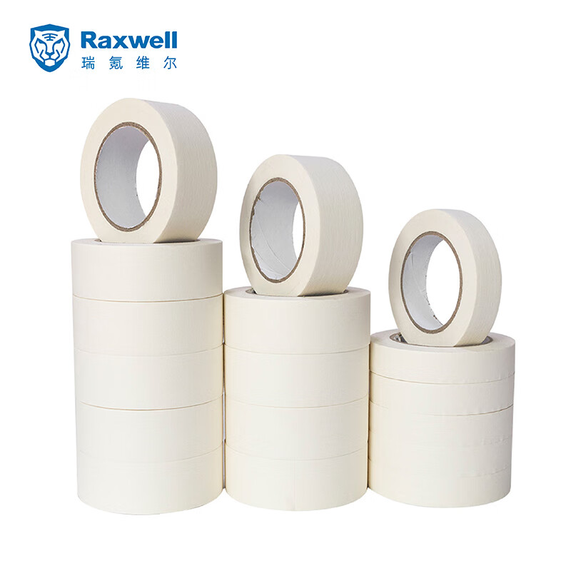 Raxwell 美纹纸常温遮蔽胶带，长*宽：50m*9mm，14卷/筒，12筒/箱，单位：箱RHPH0115（单位：卷）