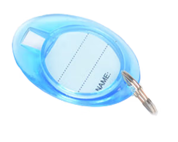 Homeglen 彩色透明钥匙牌塑料锁匙挂扣可写字标记分类号码牌   50个/盒  （盒）