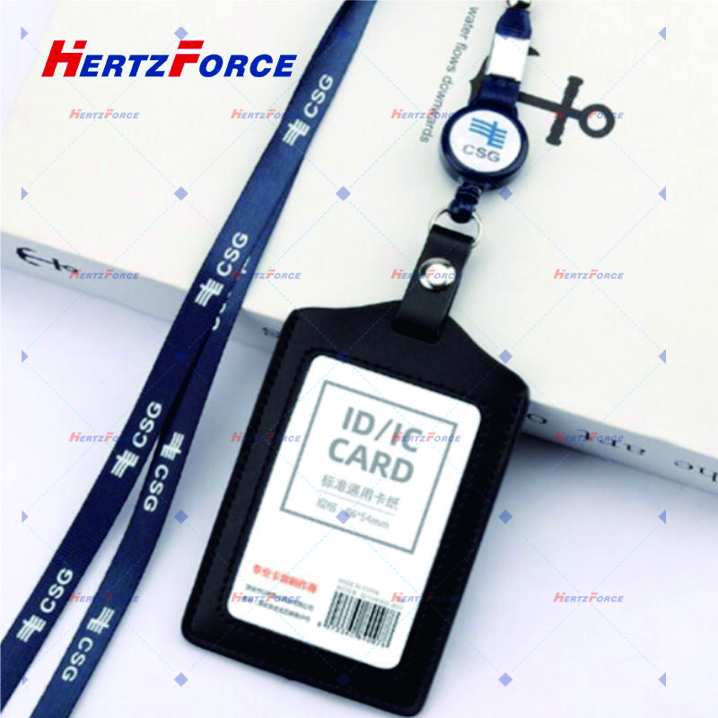 Hertzforce HF-GZP5077 南方电网工作牌真皮证件套 （深蓝色/黑色） 可定制 (单位：个)