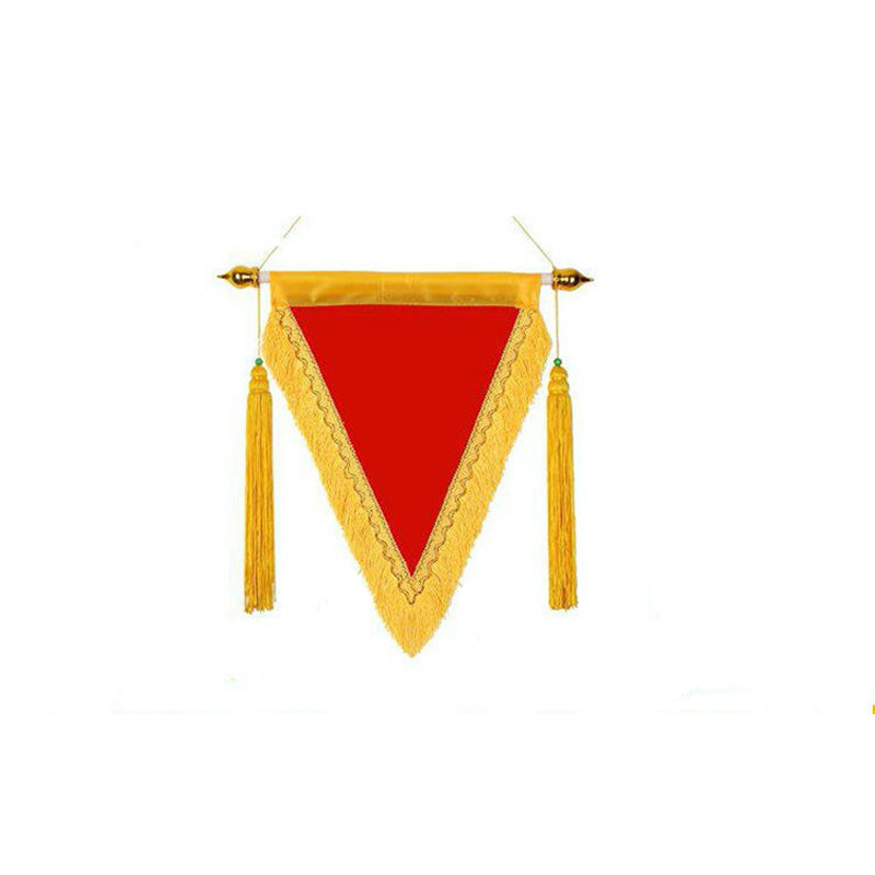 益田5S流动红旗-大红色三角旗平绒布料PVC杆立体镀金字-35*50厘米（单位：面)