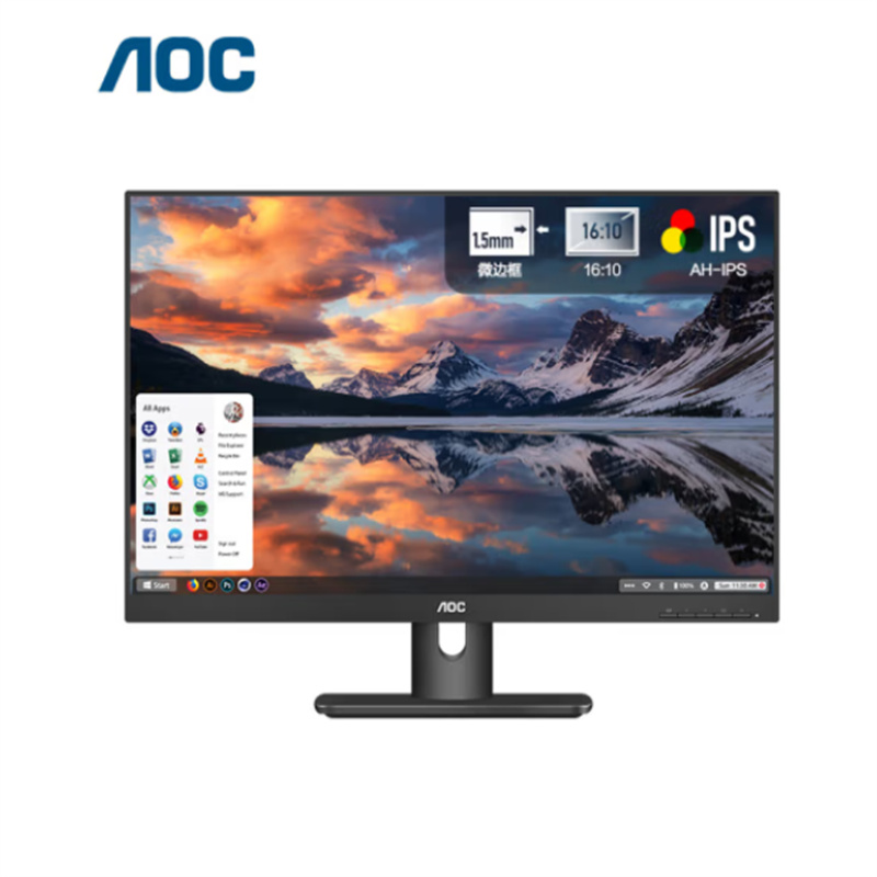 AOC电脑显示器 22.5英寸LG原装IPS屏 16:10窄边框可壁挂 HDMI接口 商务办公TUV低蓝光爱眼不闪显示屏X23E1H(单位：台)