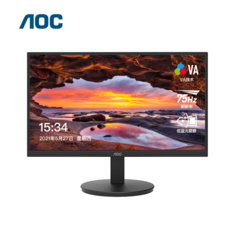 AOC电脑显示器 23.8英寸全高清 VA广视角 HDMI+VGA 快拆支架可壁挂 爱眼低蓝光不闪办公显示屏24E11XHM(单位：台)