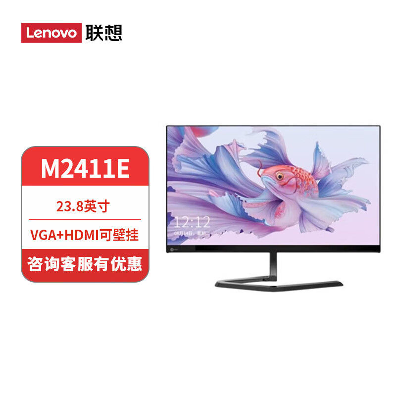 联想（Lenovo）M2411E Lecoo高清显示器 23.8英寸  VGA+HDMI(单位：台)
