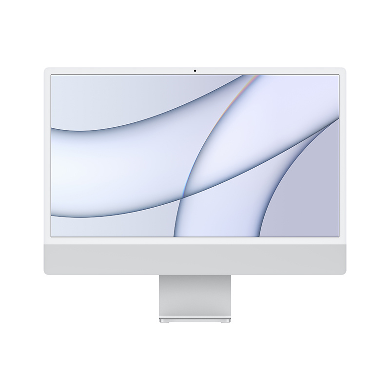 Apple苹果2021款 iMac 24英寸 一体机 M1芯片 台式机4.5K屏 剪辑设计办公 银色 M1芯片（8+7核） 8G 256G（台）