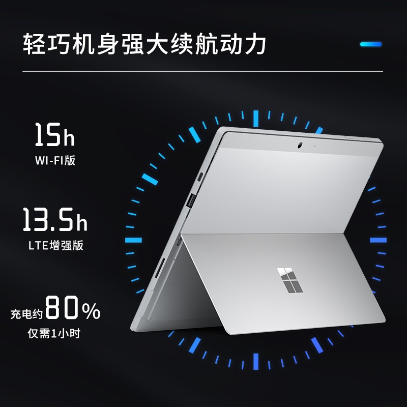 微软 Surface Pro7+二合一平板12.3/i5/8G+256G黑WIFI（台）