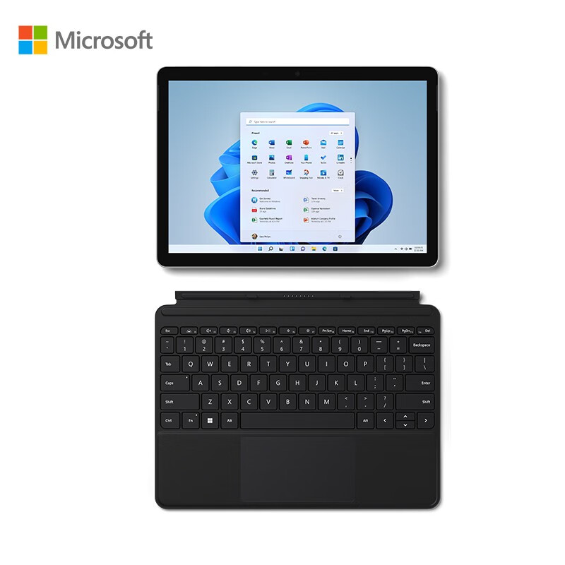 微软Surface Go 3二合一 10.5英寸平板电脑i3 8G+128G亮铂金+典雅黑键盘盖+Mobile Mouse 冰晶蓝鼠标（套）