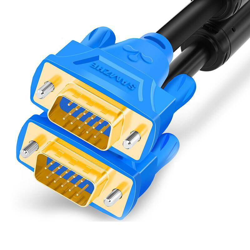 山泽VM-1150高清VGA线双磁环蓝头VGA3+6线芯针/针15米蓝色（单位：根）
