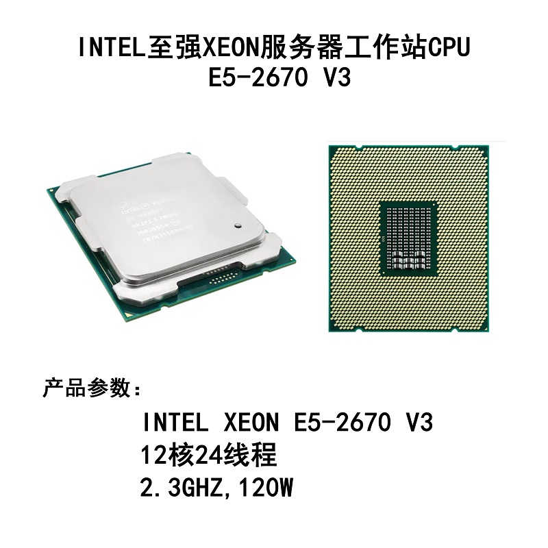 英特尔（INTEL）Intel至强Xeon服务器工作站CPU E5-2670 V3银色（套）