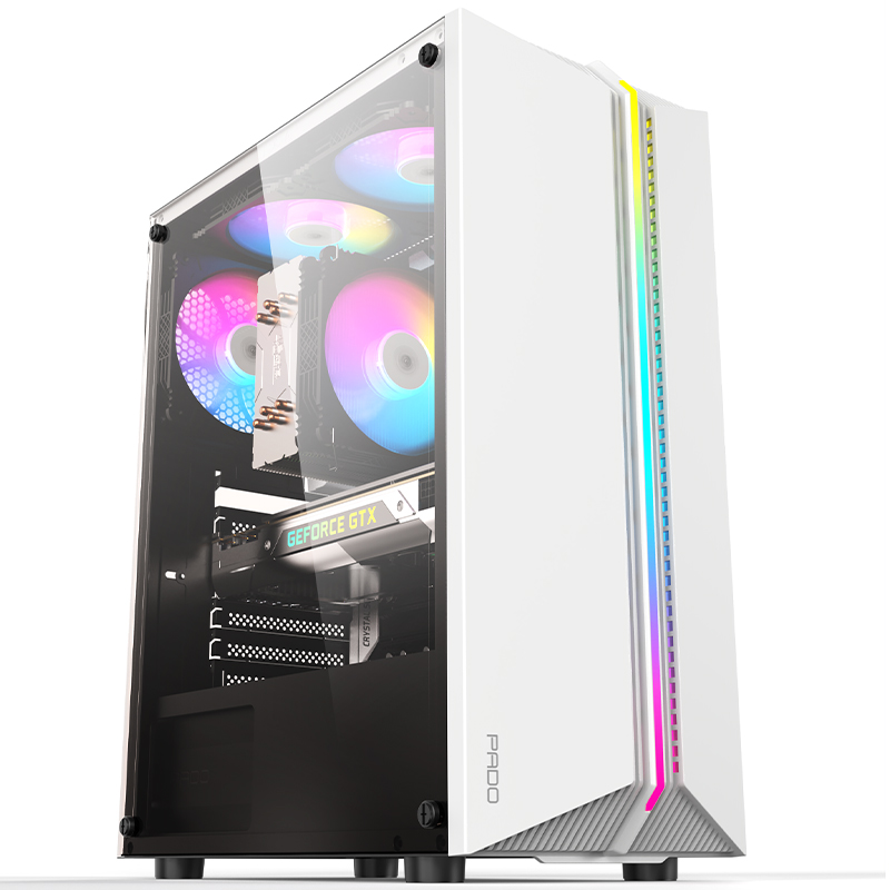 半岛铁盒（PADO）烈焰Z 白色 游戏办公台式机电脑主机箱（支持ATX主板/RGB灯条/240冷排）(台)
