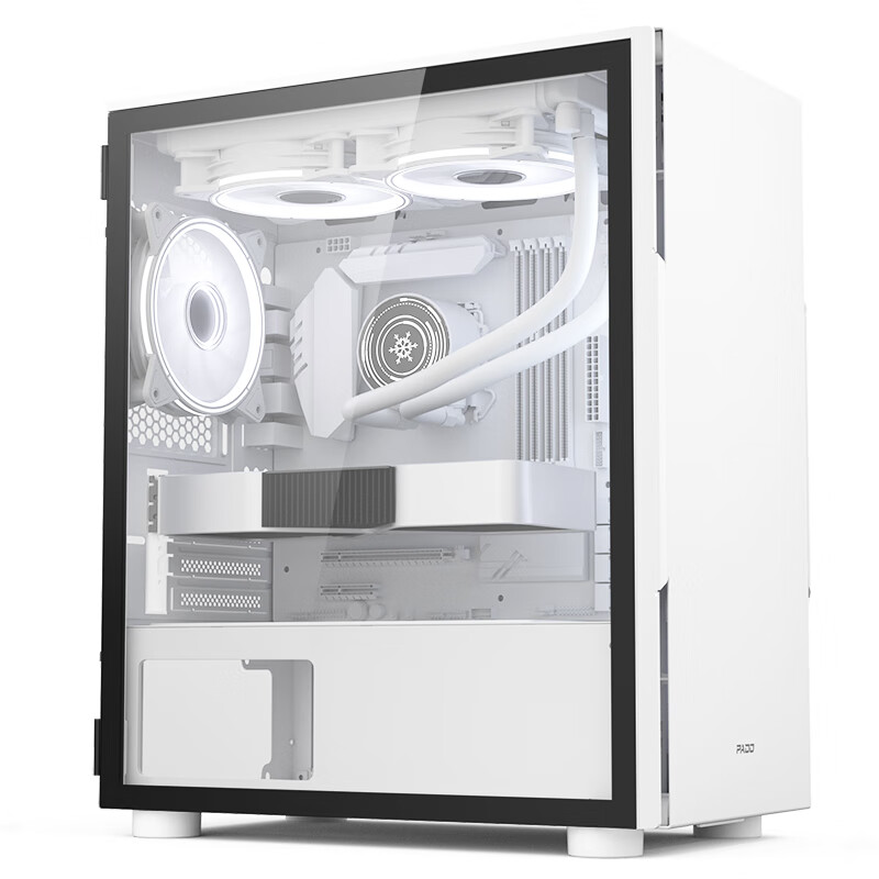 半岛铁盒（PADO）W1白色 全侧透台式机电脑MINI机箱（支持M-ATX主板/240水冷/侧开磁吸式钢化玻璃）(台)