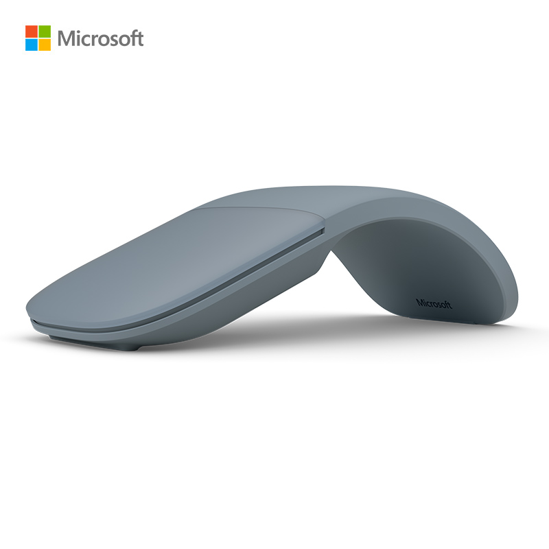 微软 Surface Arc 弯折蓝牙无线鼠标 冰晶蓝 弯折鼠标启动/关闭 多指触控手势 电池供电 多设备兼容(个)