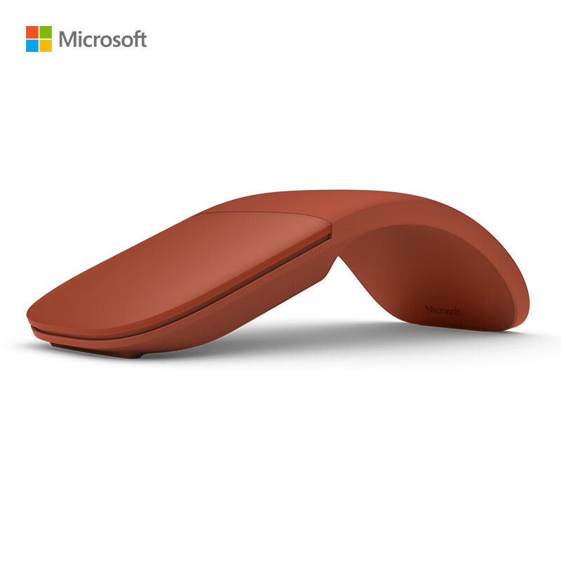 微软 Surface Arc 弯折蓝牙无线鼠标 波比红 弯折鼠标启动/关闭 多指触控手势 电池供电 多设备兼容(个)