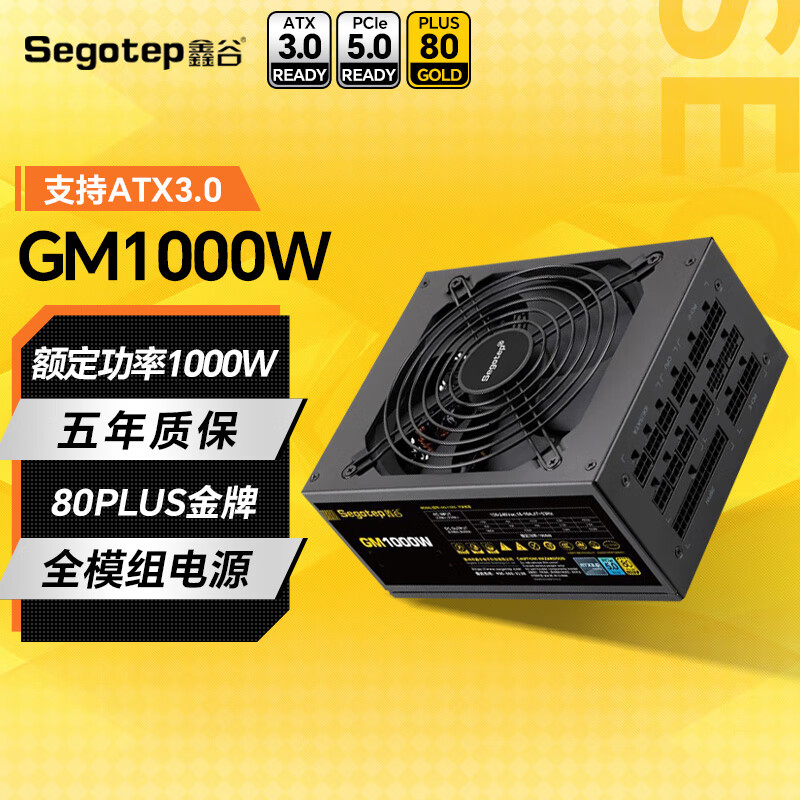鑫谷（segotep） 电源650W金牌台式机电源ATX3.0模组白色（双CPU供电/支持40系显卡) GM1000W金牌全模组电源【支持ATX3.0】（单位：个）