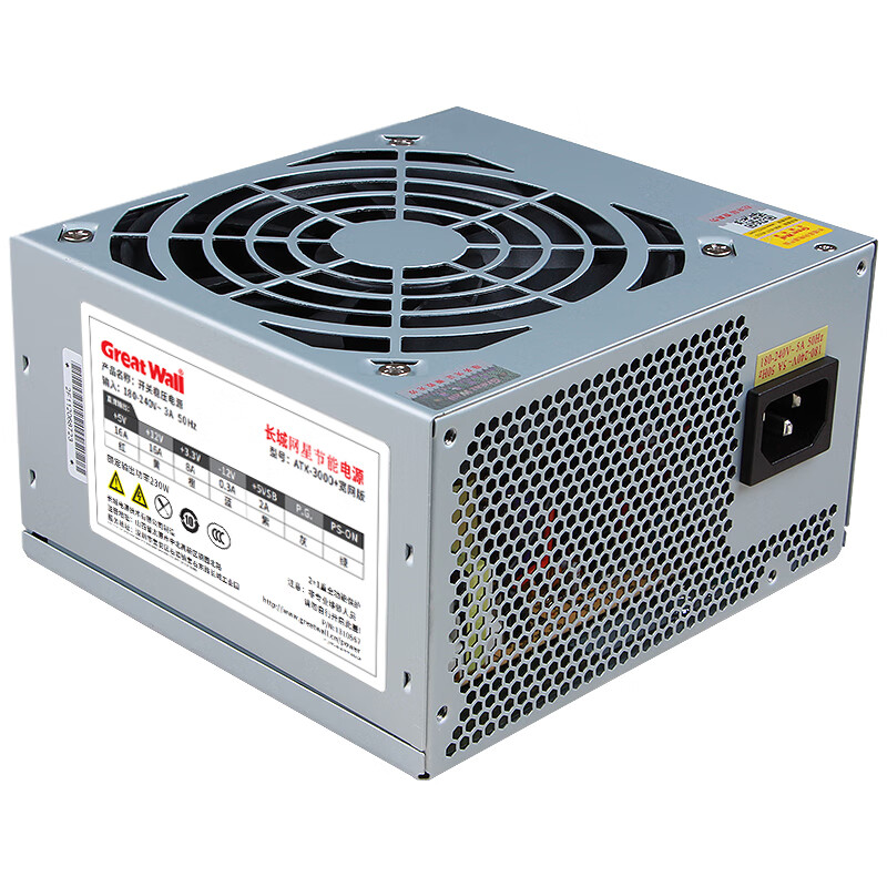 长城ATX-3000+台式机电源/额定230W/12CM风扇/宽幅/双磁放大/智能温控（个）