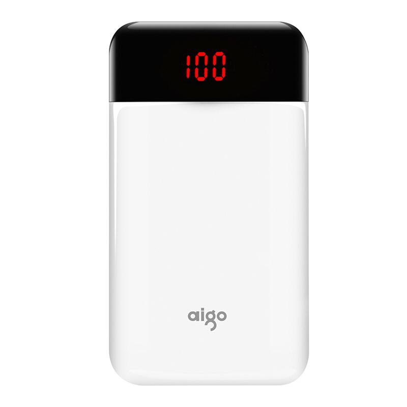 爱国者（aigo） E10000+ 充电宝10000毫安 110.6*66.2*24MM（单位：个）白色