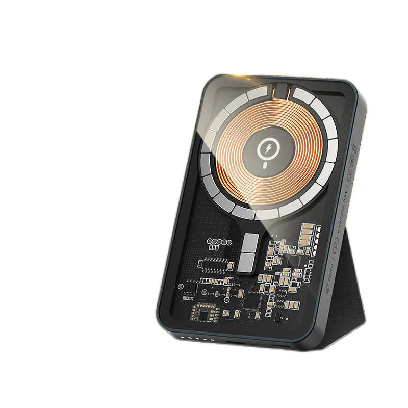 摩米士 IP105MFI 磁吸无线充电宝 苹果MFi认证带支架移动电源Magsafe外接背夹电池 （单位：个）颜色随机 适用iPhone13/12promax透明尊享版
