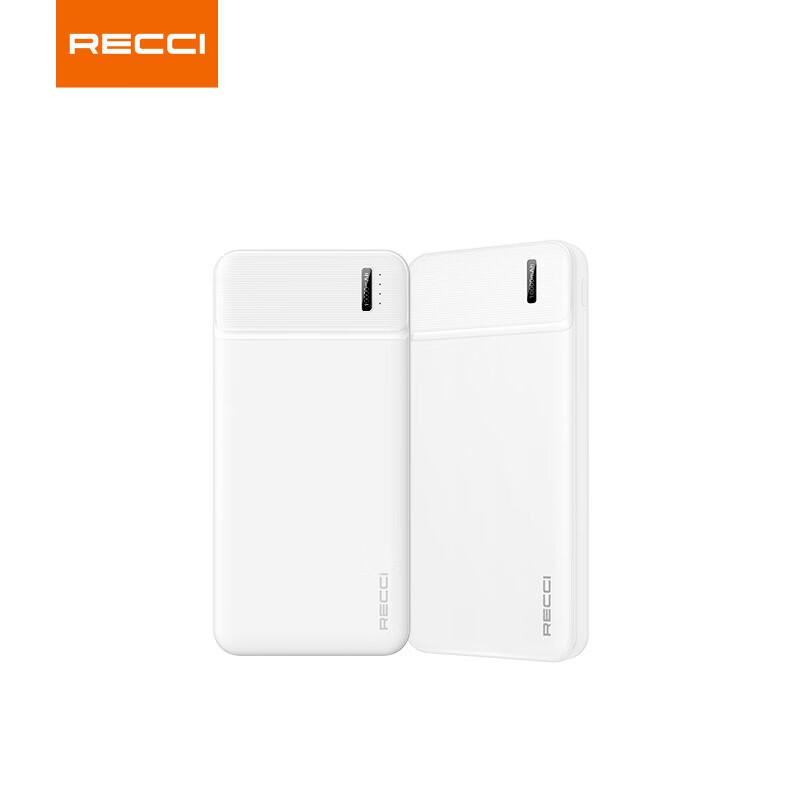 锐思Recci移动电源10000mAh双USB双输入通用手机充电宝 恬静白RPB-N16（个）