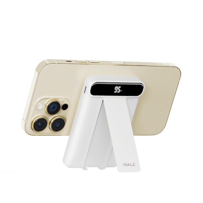 爱沃可（iWALK）MXB003  磁吸无线充电宝自带支架适用iPhone白色
