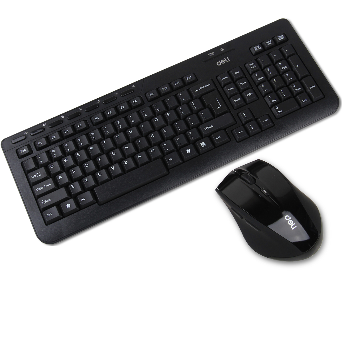 得力 3729 电脑键盘 无线键盘+无线鼠标 (套) 黑色