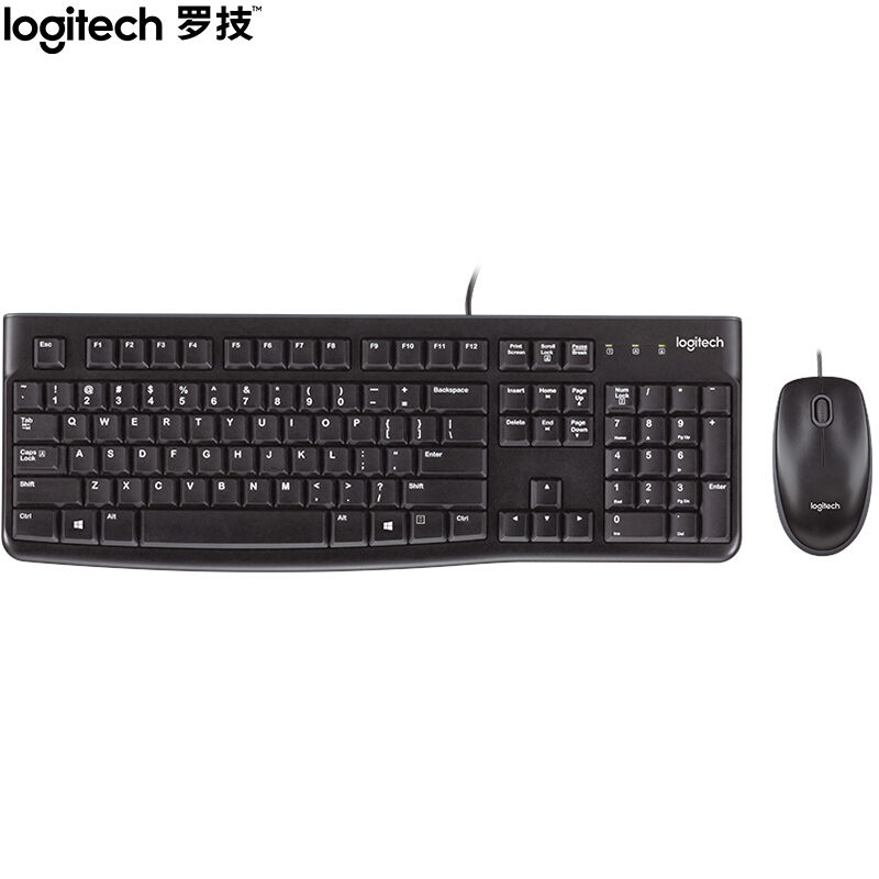 罗技 MK120 有线键盘鼠标套装 黑色 (套)