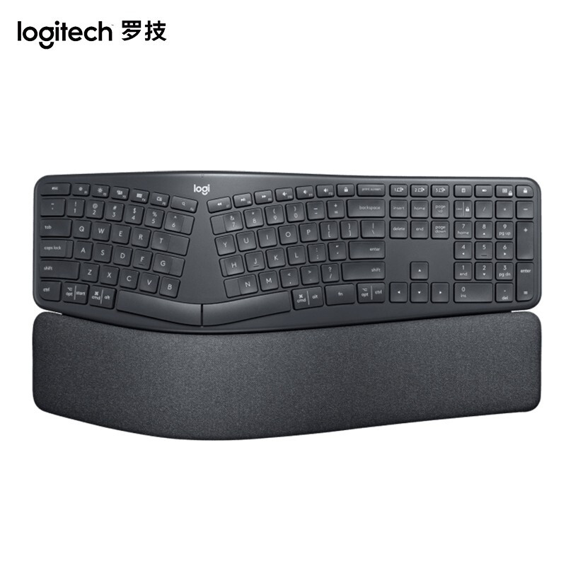 罗技ERGO K860无线蓝牙键盘 人体工学分体式键盘黑色（个）