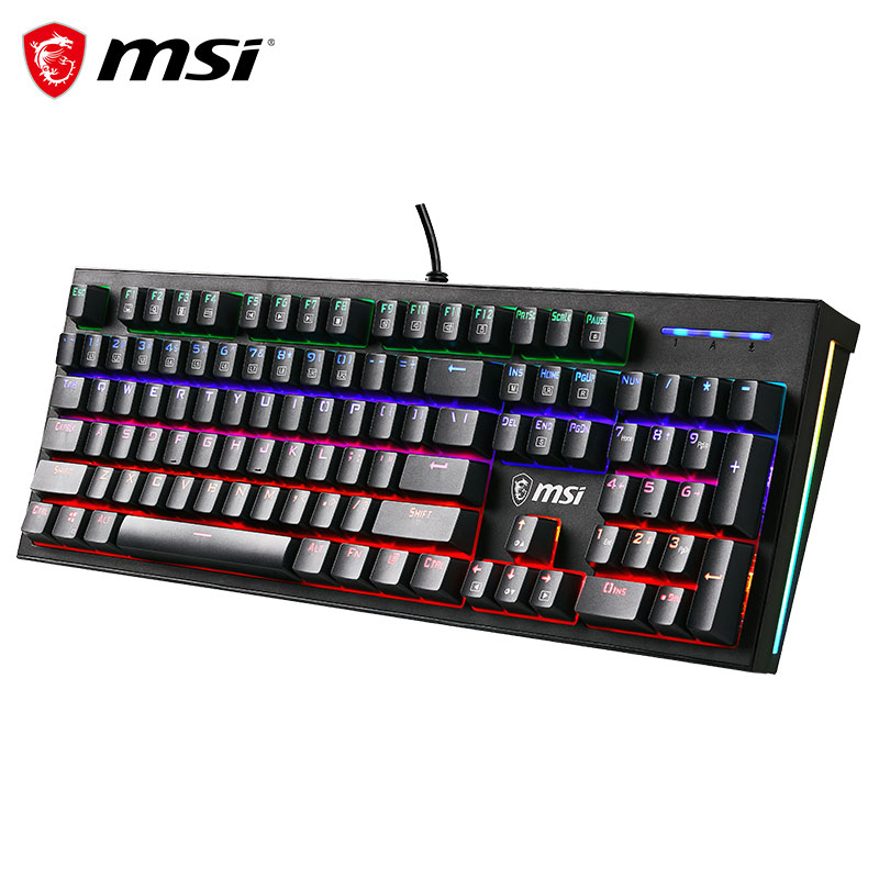 微星（MSI）GK50Z 机械键盘红轴RGB光效有线游戏电竞办公键盘黑色（个）