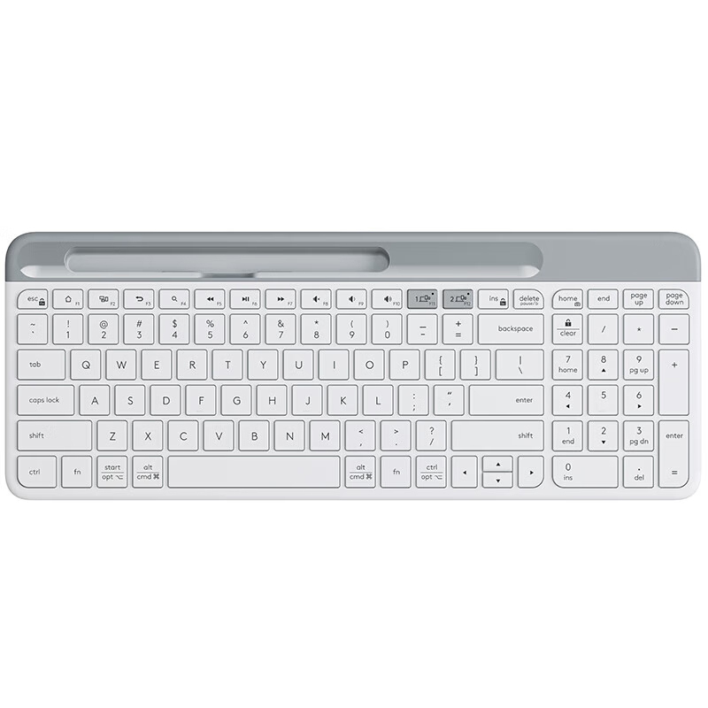 雷柏（Rapoo）K580 无线键盘 蓝牙键盘 安静办公键盘 台式笔记本电脑平板 无线蓝牙双模键盘（白色）(单位：个)