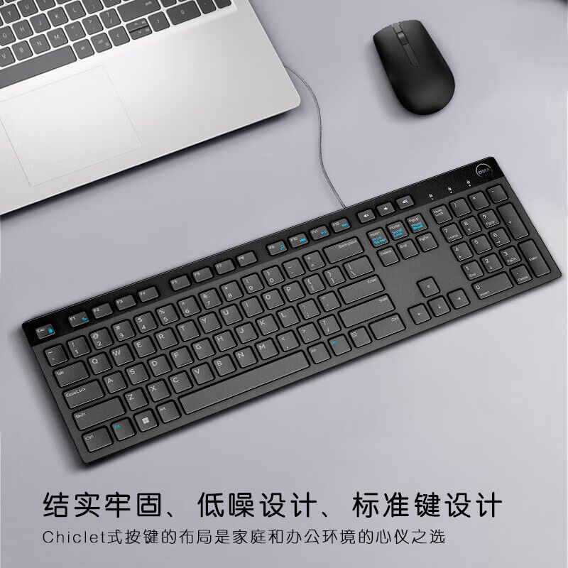 戴尔（DELL）KB216 有线 多媒体键盘 办公键盘 全尺寸键盘 标准104键 即插即用 键盘 黑色（单位：个）