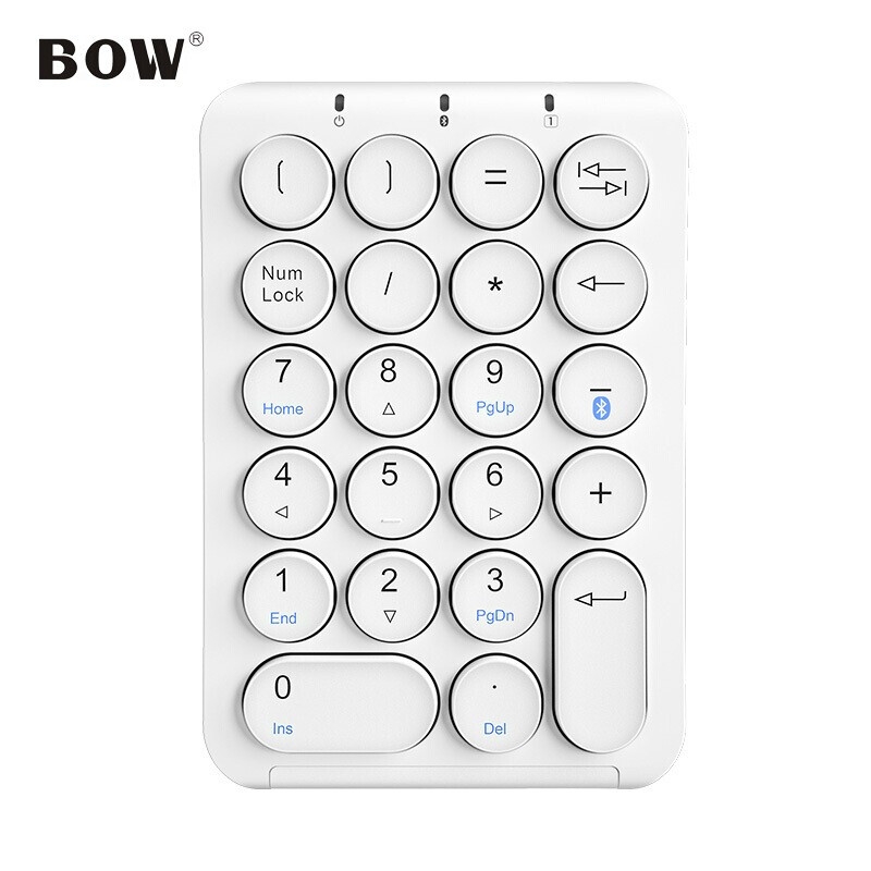 航世（BOW）HB159 数字小键盘 笔记本台式通用键盘 可充电蓝牙键盘 白色（个）