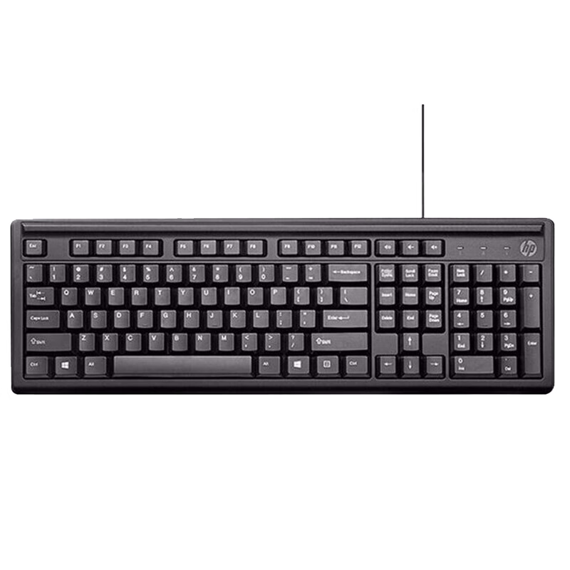 惠普(HP)K100有线USB接口商用超薄键盘鼠标套装 笔记本台式电脑通用办公键鼠套装黑色(套)