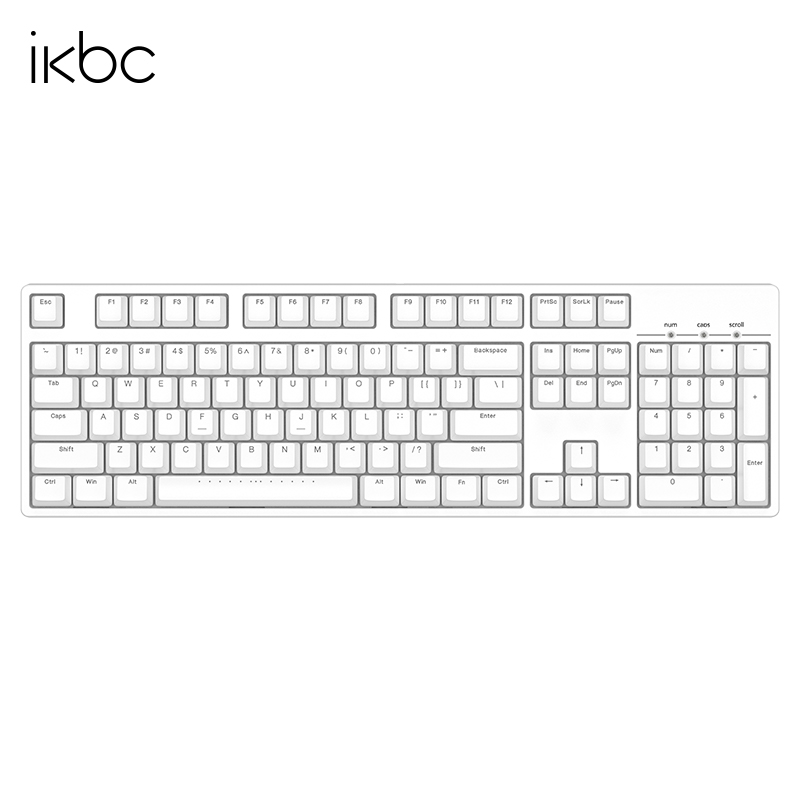 ikbc C104樱桃有线机械键盘104键/茶轴/白色（个）