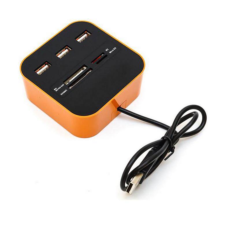 酷比客LCHC01OR/USB2.0三HUB/USB3分线器/带读卡器 橙(个)