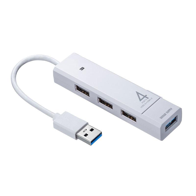 山业USB-3H421W集线器  USB3.0*1 USB2.0*3白色（个）
