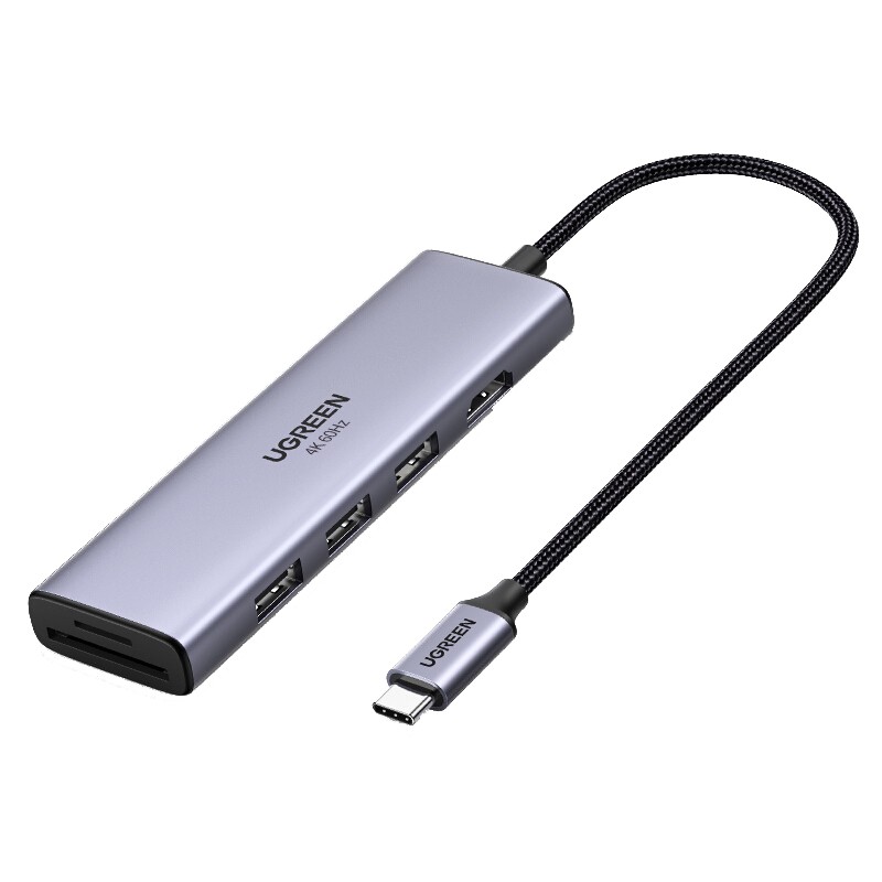 绿联 60383 USB转接头HDMI线sd读卡六合一拓展坞（个）