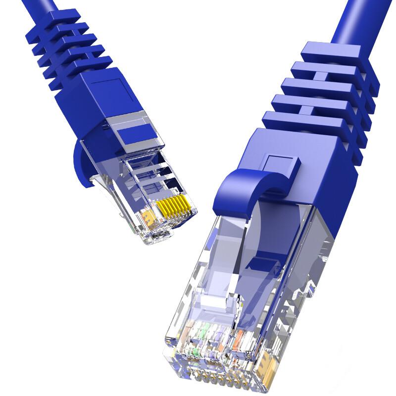 神盾卫士（SDWS）超五类网线纯铜百兆网络跳线高速宽带线网线双水晶头彩色网线蓝色3米（根）