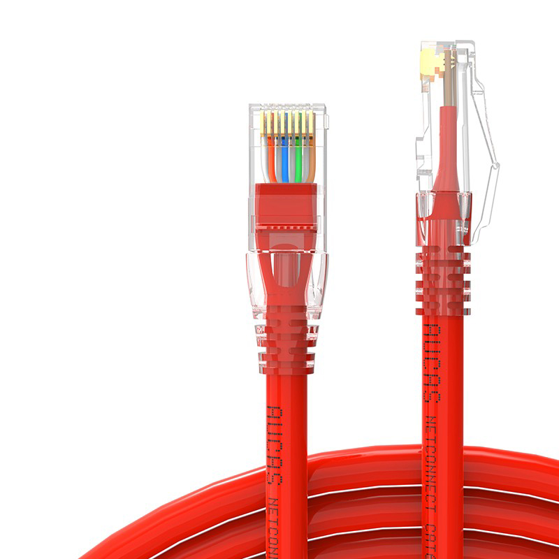 奥卡斯（AUCAS）AC61UP0.5RD六类网线 六类非屏蔽双绞网线 工程级CAT6机房专用网络宽带连接线 六类非屏蔽成品千兆网线红色0.5米(单位：条)