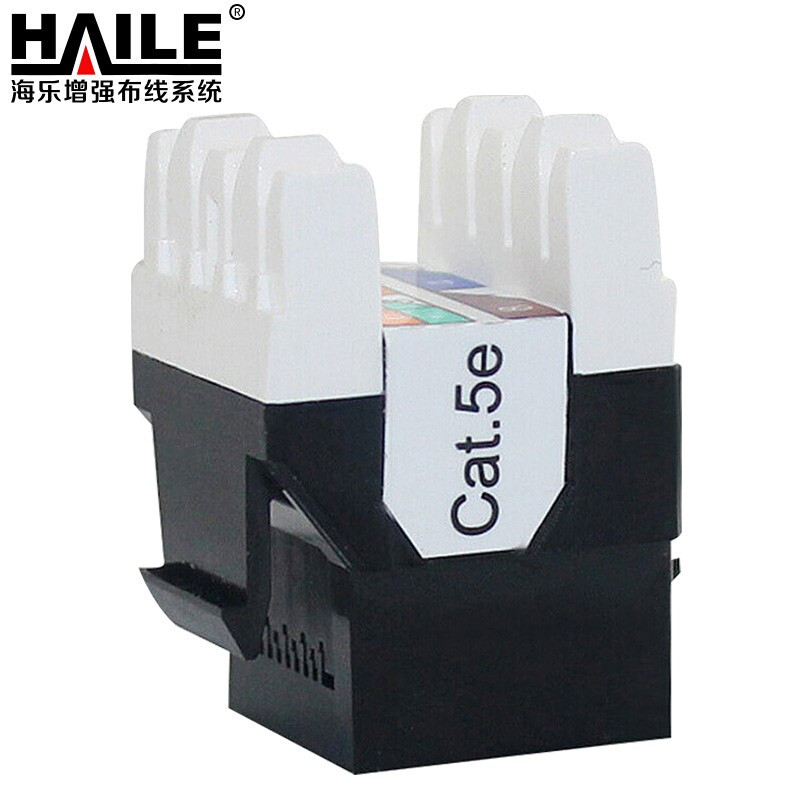 海乐（Haile）超五类模块HT-302E-282超5类50u镀金非屏蔽信息模块 数据中心网络模块 黑色（个）