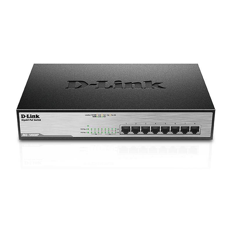 D-LINK（友讯）DGS-1008MP8口千兆非网管POE交换机黑（个)