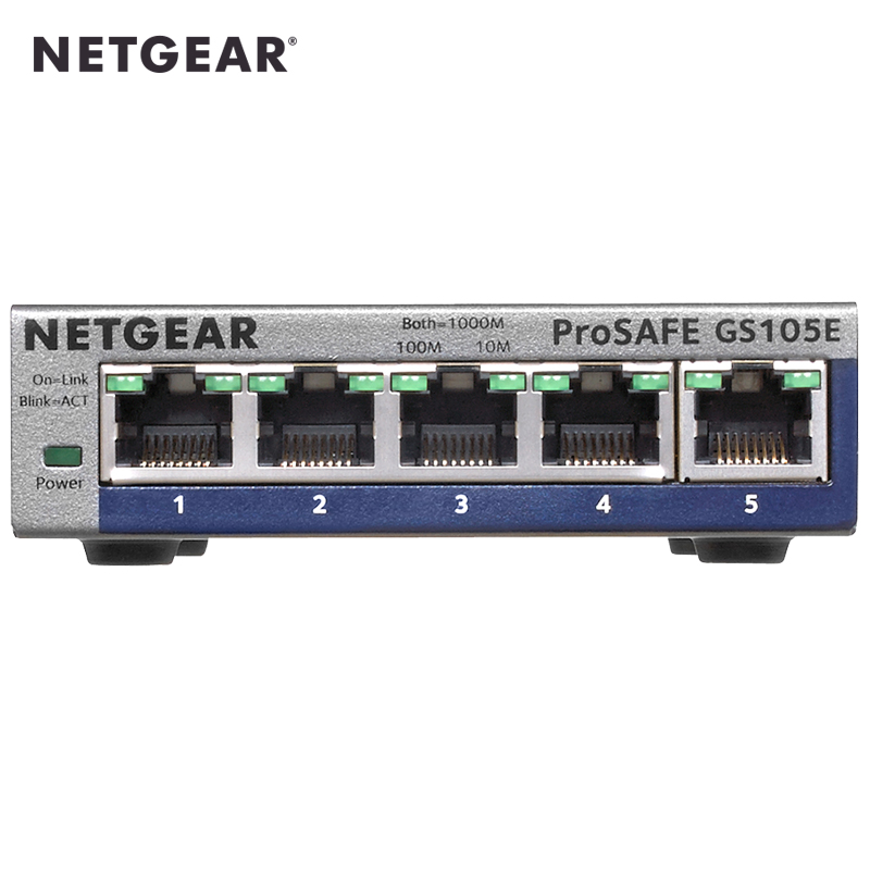 美国网件（NETGEAR）GS105E  5口千兆简单网管交换机 小型办公家用宿舍网络分线器以太网交换机(台)