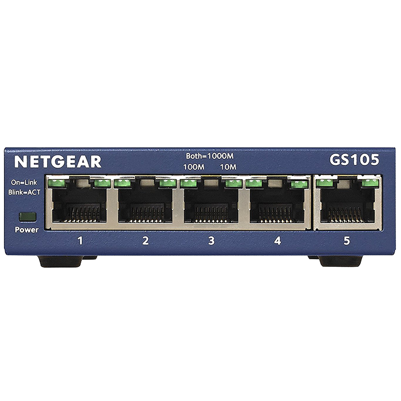 网件（NETGEAR）GS105 5口千兆非网管交换机 小型办公家用宿舍网络分线器以太网交换机/工业级(台)