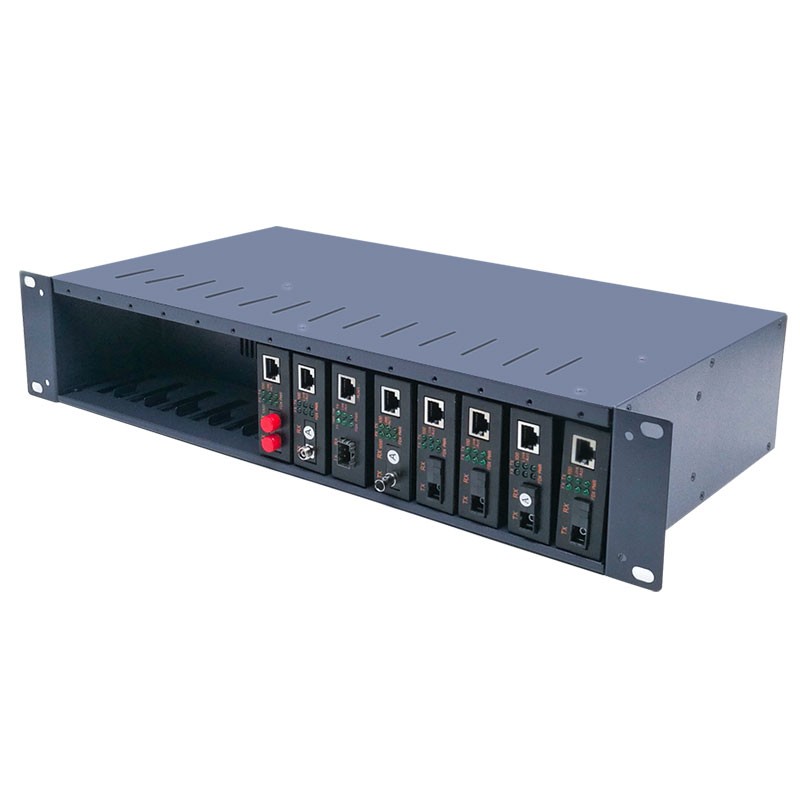 HKGDLINK HKGD-14JC 14/16槽光纤收发器机架双电源标准19英寸 2U机箱（个）