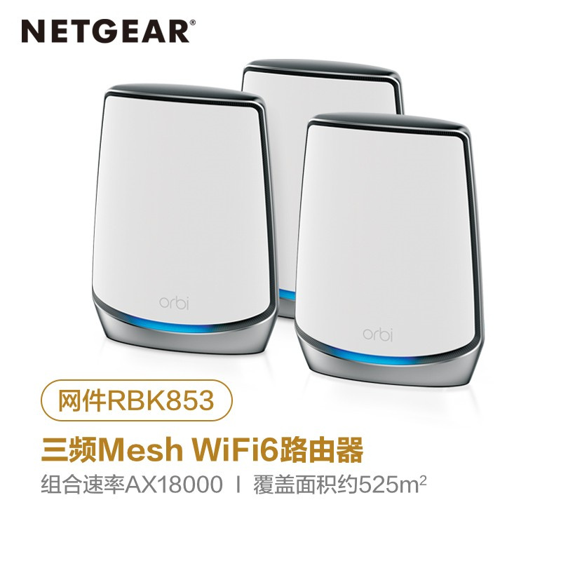 网件（NETGEAR）RBK853大户型无线路由器WiFi6（套）