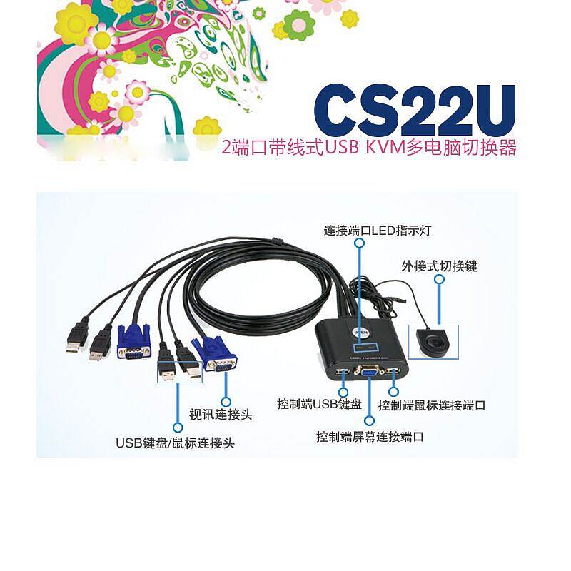 宏正ANTE-CS22U内外网切换器2口USB(个)