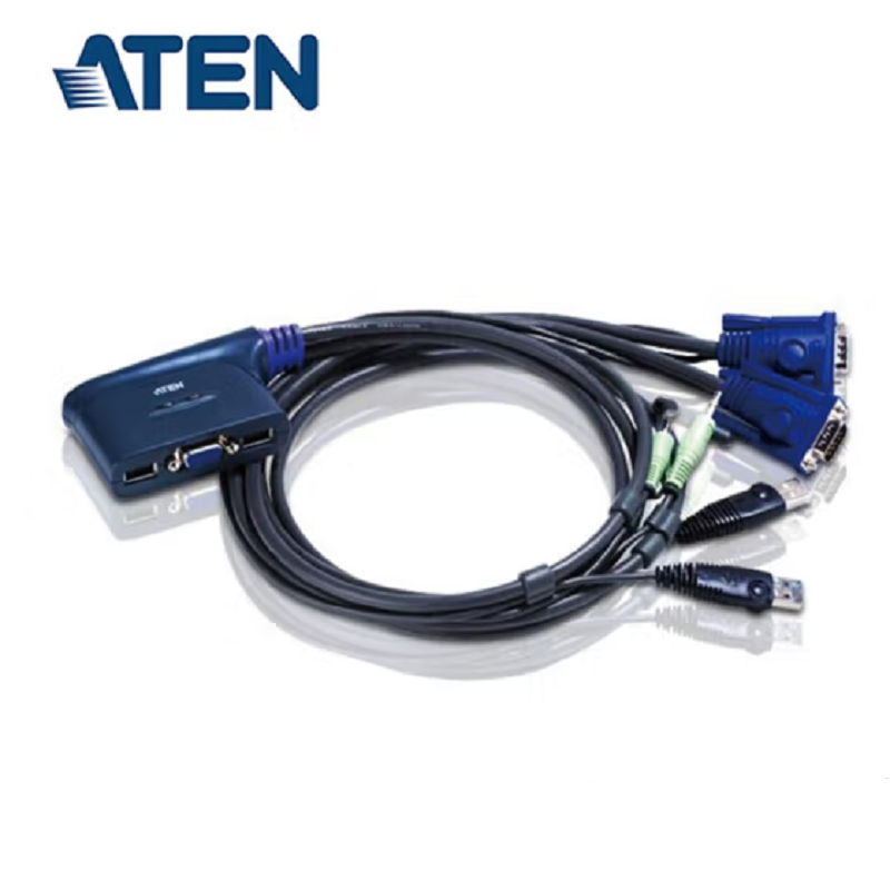 宏正（ATEN）CS62US KVM切换器 2进1出 USB无线共享器 黑（个）