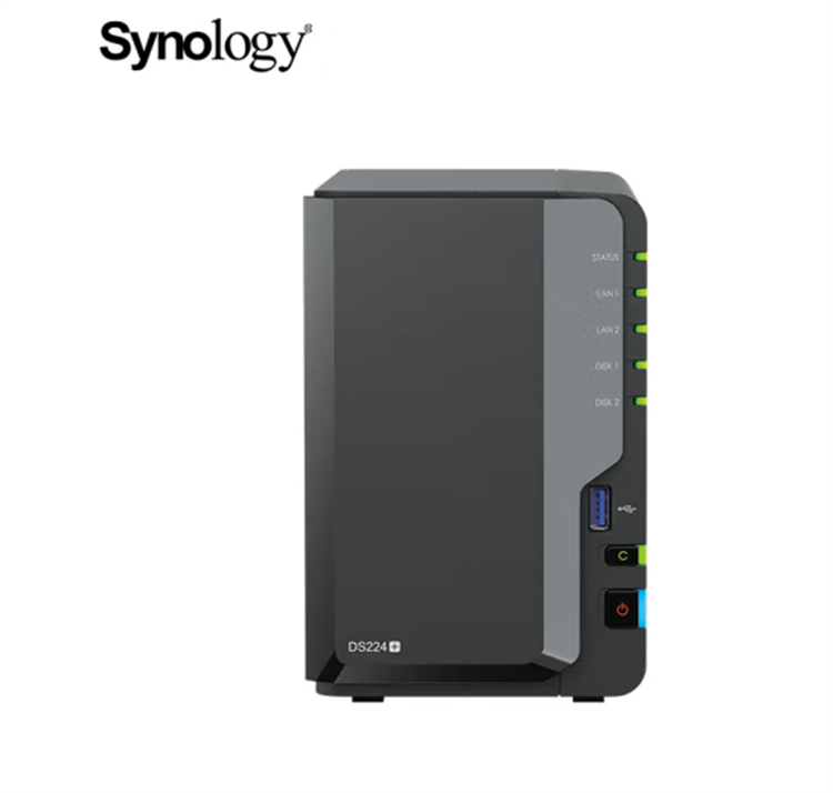 群晖（Synology）DS224+ 四核心 双盘位 NAS网络存储服务器 私有云家庭相册文件存储共享（单位：台）