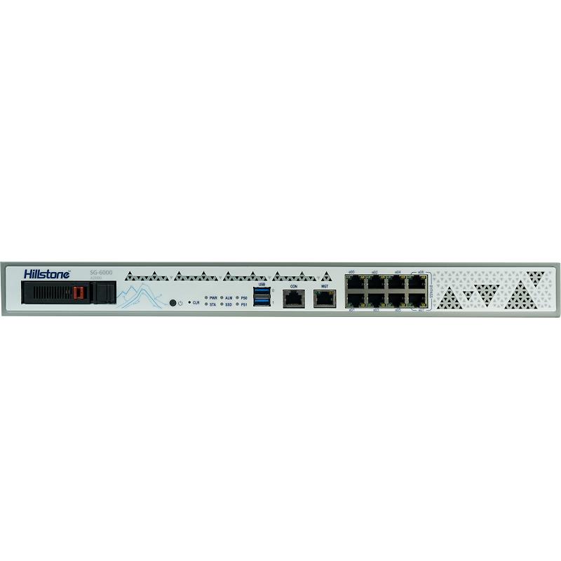 山石网科 SG-6000-A2000  防火墙 1U/网络层吞吐量（最大）：5Gbps/交流单电源 /1个CON口、2个USB3.0 口、1个MGT口、8 × GE（1对bypass）（单位：台）