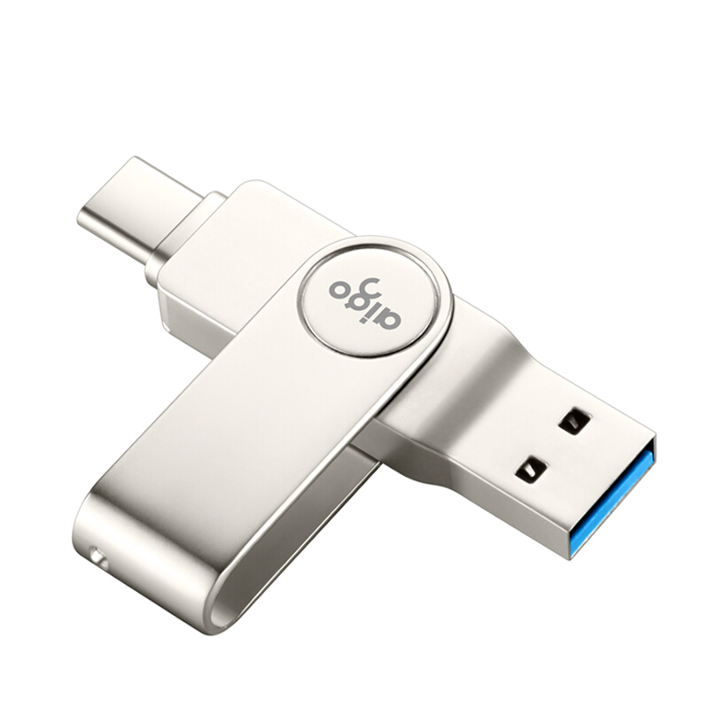 爱国者（aigo） U356  TYPE-C双接口U盘 128G USB3.2 （单位：个）银色
