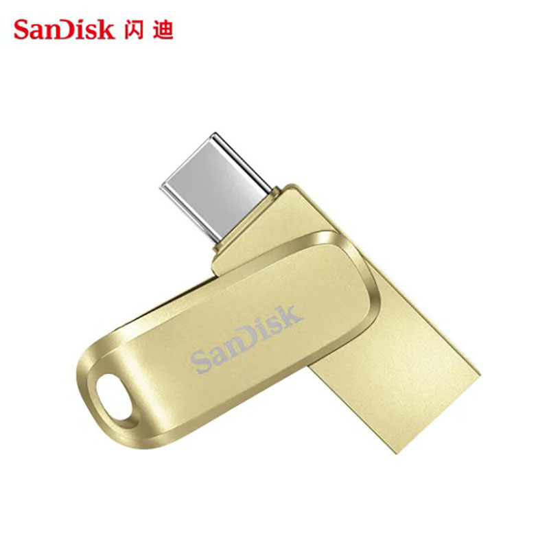 闪迪（SanDisk）128GB Type-C手机电脑U盘 DDC4繁星金 读速高达400MB/s 全金属双接口 办公优盘（个）