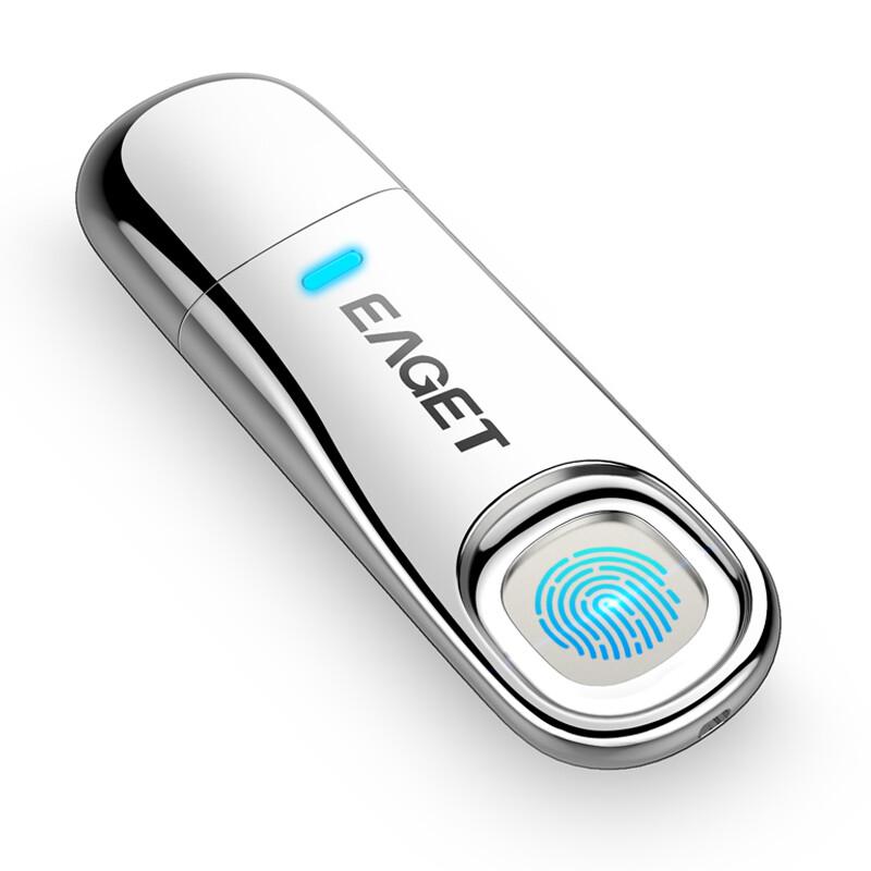 忆捷(EAGET) FU60 32GB USB3.0 高速金属指纹加密隐私保护 U盘 (计价单位：个) 银色
