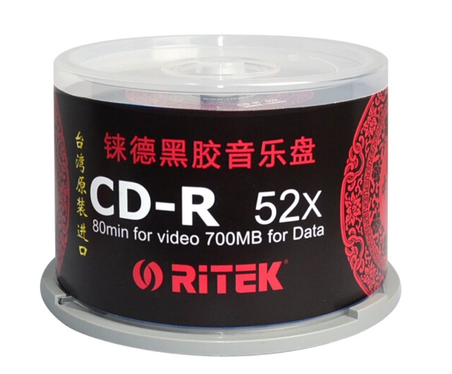 铼德（RITEK）CD-R中国红黑胶系列光盘(单位：桶)